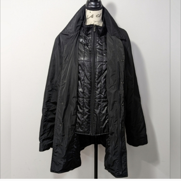 Men's Tumi Winter Coat Size Medium Double Layer Black - Picture 1 of 16